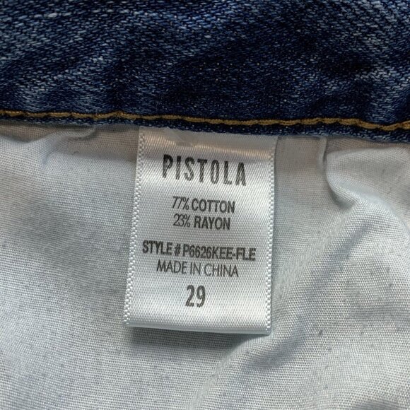 Pistola Women's Distressed High Rise Button Fly Presley Jeans Size 29 Blue - Picture 13 of 14